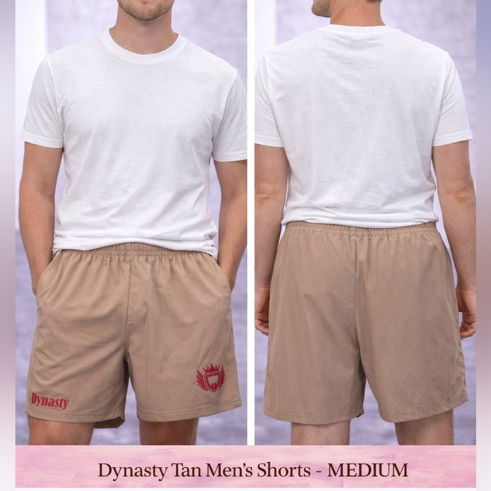Dynasty Tan Men's Shorts MEDIUM Perfect for gym, casual wear, lounging